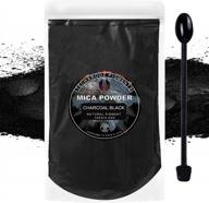 techarooz charcoal black mica powder 100g/3.5oz - sealed bag for epoxy resin, lip gloss, nails, slime & more! 2 tone color pigment powder ideal for bath bombs, soap making & polymer clay logo