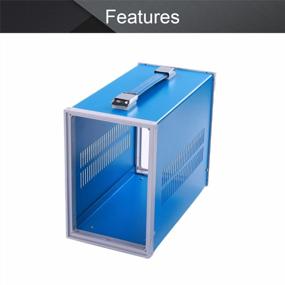 img 2 attached to Fielect пылезащитный корпус электронной распределительной коробки - идеально подходит для электронных проектов | Металлическая синяя коробка для проектов размером 10,71 x 5,43 x 8,39 дюйма