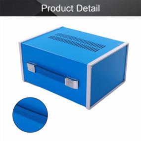 img 1 attached to Fielect пылезащитный корпус электронной распределительной коробки - идеально подходит для электронных проектов | Металлическая синяя коробка для проектов размером 10,71 x 5,43 x 8,39 дюйма