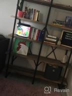 img 1 attached to Vintage Industrial Double Wide Bookcase With 5 Large Shelves - Perfect For Home Decor And Office Displays review by Sam Faucher