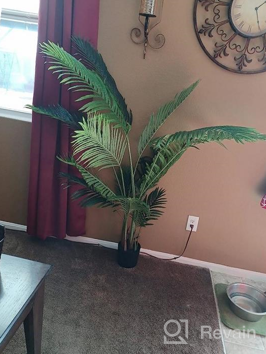img 1 attached to Bring The Outdoors In: Stunning Fopamtri 5-Ft Artificial Areca Palm Trees For Home & Office review by Chris Murphy