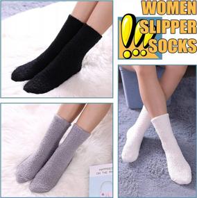 img 2 attached to 5-Pack Dosoni Womens Fuzzy Slipper Socks: Super Soft, Fluffy Comfort For Winter Home Sleeping