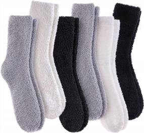 img 4 attached to 5-Pack Dosoni Womens Fuzzy Slipper Socks: Super Soft, Fluffy Comfort For Winter Home Sleeping