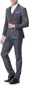img 1 attached to Cloudstyle Men'S 3-Piece 2 Buttons Slim Fit Solid Color Jacket Smart Wedding Formal Suit