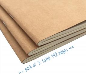 img 3 attached to 3-Pack Travelers Notebook Refill Inserts - 192 Pages Of Lined, Blank & Grid Paper (8.25" X 4.25")