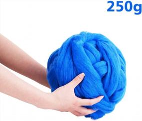 img 3 attached to 8,82 унций Super Wool Chunky Yarn - объемная шерстяная ровница для валяния, прядения, смешивания и рукоделия