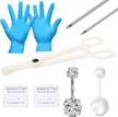 qwalit belly button piercing kit: complete body piercing kit for all piercings! logo