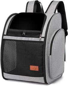 img 4 attached to 🐱 Hellomamma Cat Carrier Backpack: Ventilated Design, Safety Straps, Buckle Support, up to 22lbs - Perfect for Travel, Hiking & Outdoor Use