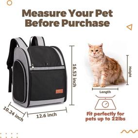 img 3 attached to 🐱 Hellomamma Cat Carrier Backpack: Ventilated Design, Safety Straps, Buckle Support, up to 22lbs - Perfect for Travel, Hiking & Outdoor Use