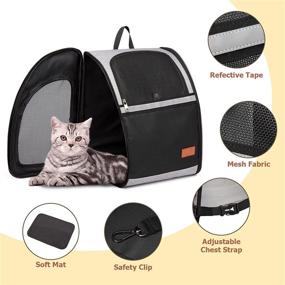 img 2 attached to 🐱 Hellomamma Cat Carrier Backpack: Ventilated Design, Safety Straps, Buckle Support, up to 22lbs - Perfect for Travel, Hiking & Outdoor Use