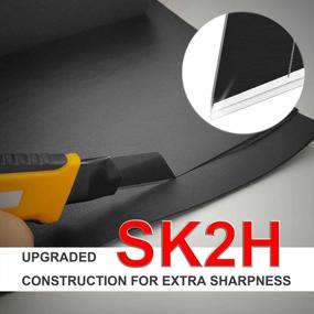 img 1 attached to 10-Pack Ultra Sharp SK2H Snap-Off Blades For Retractable Utility Knives - Heavy-Duty Refill Blades With Creative Safety Box, Ideal For Box, Carpet, And Rope Cutting - HAUTMEC HT0144-BL
