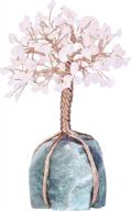 rose quartz crystal bonsai money tree with fluorite base for wealth and luck logo