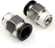 ceker 1/2 push to connect fittings air fittings pc 1/2 inch tubing od x 3/8" npt thread male air line fittings pneumatic fitting push in connector compression fittings quick connect fittings 2pack logo
