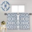 chic geometric tier curtains for kitchen and bathroom windows - navy/gray, 27" x 36", 2-piece set by oremila logo