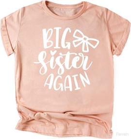 img 2 attached to 🎀 Olive Loves Apple Big Sister Bow - Sibling Announcement Shirts for Baby and Toddler Girls - Matching Sibling Outfits