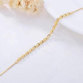 img 2 attached to Radiant 18K Solid Gold Bracelets For Women & Girls - Exquisite Real Gold Chain Bracelet - Model 613