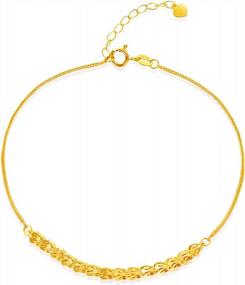 img 4 attached to Radiant 18K Solid Gold Bracelets For Women & Girls - Exquisite Real Gold Chain Bracelet - Model 613
