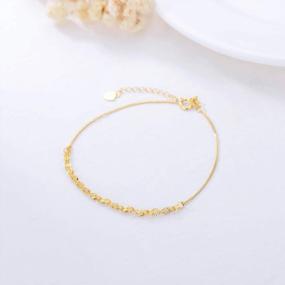img 3 attached to Radiant 18K Solid Gold Bracelets For Women & Girls - Exquisite Real Gold Chain Bracelet - Model 613