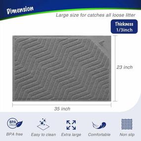 img 2 attached to WePet Cat Litter Box Mat: Durable PVC Pad For Urine-Resistant Scatter Control - 35X23 Grey