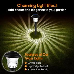 img 3 attached to URPOWER Solar Lights Outdoor, 6 Pack Glass Solar Pathway Lights Up To 12 Hrs Solar Powered Garden Lights, Auto ON/Off Waterproof Decorative Landscape Lighting For Yards, Path, Walkway (Cool White)