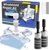 🔧 auto glass repair kit - windshield crack repair resin for chips, cracks, star-shaped, nicks, half-moon, crescents - car windshield repair kit logo