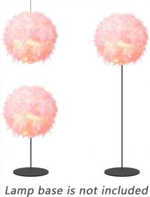 img 1 attached to Pink Feather Lampshade - 15.7 Inch Diameter For Ceiling Pendant Lights, Table Lamps, Floor Lamps - Ideal For Living Rooms, Bedrooms, Weddings, And Parties - By Waneway