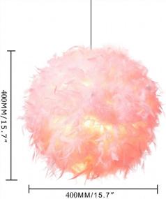 img 2 attached to Pink Feather Lampshade - 15.7 Inch Diameter For Ceiling Pendant Lights, Table Lamps, Floor Lamps - Ideal For Living Rooms, Bedrooms, Weddings, And Parties - By Waneway