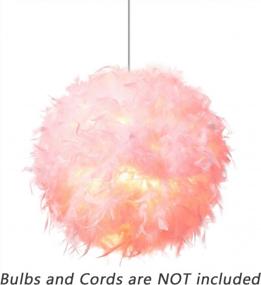 img 3 attached to Абажур из розового пера - диаметр 15,7 дюйма для потолочных подвесных светильников, настольных ламп, торшеров - идеально подходит для гостиных, спален, свадеб и вечеринок - от Waneway