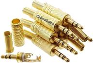 pack of 10 3.5mm stereo trs male connectors with gold plating and spring strain relief logo
