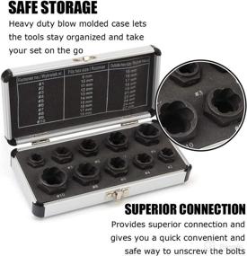 img 1 attached to 🔧 Impact Nut & Bolt Extractor Tool Set - 10 Piece Bolt & Nut Removal Tool Kit with Extractor Socket for Multiple Sizes Hex Nut & Hex Bolt. Nut Extractor Set with Aluminum Storage Case Included!