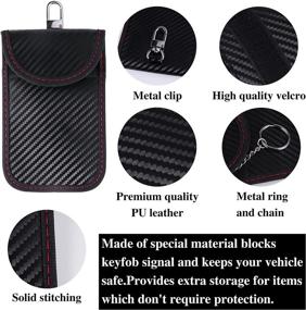 img 2 attached to Protect Your Car with Amiss Car Key Fob Protector – Anti-Theft Key Pouch & Signal Blocking Case - Carbon Fiber Texture - Interior & Exterior Car Accessories (2 Packs)