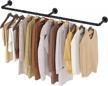 greenstell clothes rack,69.5 inches industrial pipe wall mounted garment rack, space-saving heavy duty hanging clothes rack, detachable garment bar,multi-purpose hanging rod for closet storage 3 base logo