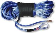 u.s.-made 19,600lb strength winch rope: 3/8in x 50ft amsteel blue - the rockcrawlers winchrope for 4x4 vehicle recovery (billet4x4) logo