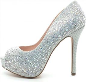 img 3 attached to Shine At Your Next Party With TOETOS CARINA-70 Elegant Slip-On Platform Pumps Adorned With Colorful Rhinestones In Silver - Ladies Size