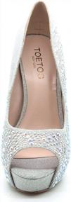img 2 attached to Shine At Your Next Party With TOETOS CARINA-70 Elegant Slip-On Platform Pumps Adorned With Colorful Rhinestones In Silver - Ladies Size
