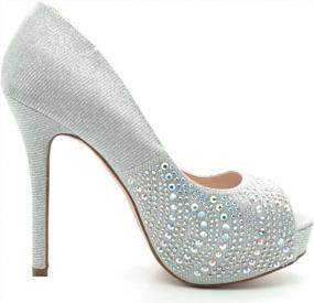 img 1 attached to Shine At Your Next Party With TOETOS CARINA-70 Elegant Slip-On Platform Pumps Adorned With Colorful Rhinestones In Silver - Ladies Size