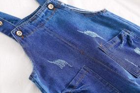 img 1 attached to 👶 KIDSCOOL SPACE Baby Girl Boy Jean Overalls with Bib Pocket Denim Workwear - Little Kid Fashion