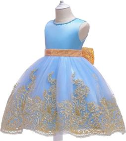 img 2 attached to Set of 4 Girls' Embroiderd Birthday Applique Dresses for Ages 4-10 Years