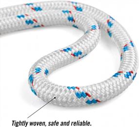img 3 attached to 150Ft Pre-Shrunk Perantlb Double Braid 16-Strand Polyester Arborist Climbing Rope - Ideal For Climbing, Fire Rescue, Parachuting, Boating, Heat Stabilized