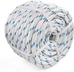 img 4 attached to 150Ft Pre-Shrunk Perantlb Double Braid 16-Strand Polyester Arborist Climbing Rope - Ideal For Climbing, Fire Rescue, Parachuting, Boating, Heat Stabilized
