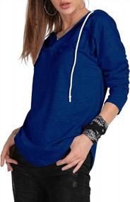 img 3 attached to Stay Cozy And Chic With MAGICMK Women'S Deep V Neck Drawstring Hoodie Blouse