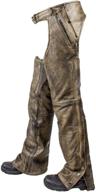 👖 premium xl regular distressed brn leather chap pant with liner for men's motorcycle riding bikers - 4 pocket design logo