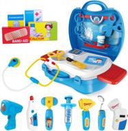 toy doctor kit for kids: 27pcs pretend play medical doctor playset with carrying case electronic stethoscope - role play educational doctor play set for toddler boys girls ages 3 4 5 6 logo