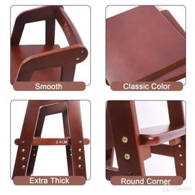 img 1 attached to 🪑 Yoleo Adjustable Wooden High Chair for Toddlers to Teens, Dining Feeding Chair That Grows with Your Child, 1-12 Years Old up to 60kg (Nut-Brown)