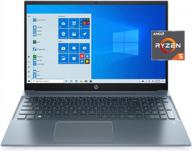💻 hp pavilion 15.6" fhd laptop ryzen 5 4500u 8gb ram 512gb ssd windows 10 horizon blue - 2020 model logo