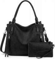realer handbags for women hobo bags large crossbody shoulder bag vegan faux leather, with holster/wallet logo