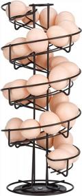 img 4 attached to Stylish And Efficient Metal Egg Skelter Rack For Neat Storage And Display In Brown Spiral Design