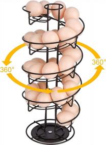img 2 attached to Stylish And Efficient Metal Egg Skelter Rack For Neat Storage And Display In Brown Spiral Design