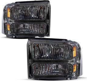 img 4 attached to High-Quality Headlight Assembly for 2005-2007 Ford F250 F350 F450 F550 Super Duty/2005 Ford Excursion - Passenger and Driver Side by JSBOYAT