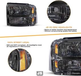 img 1 attached to High-Quality Headlight Assembly for 2005-2007 Ford F250 F350 F450 F550 Super Duty/2005 Ford Excursion - Passenger and Driver Side by JSBOYAT